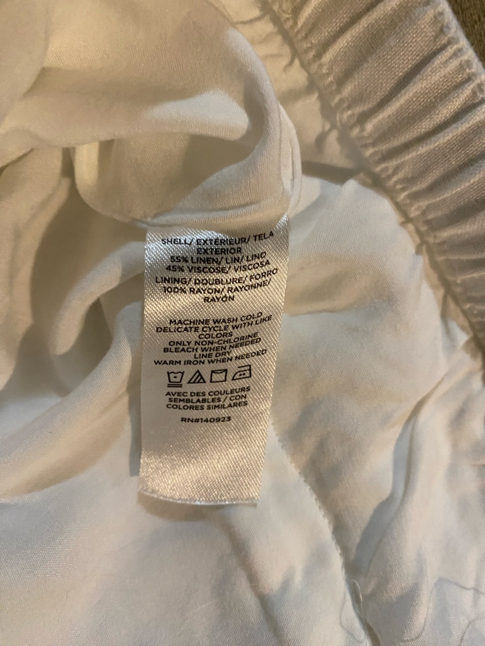 LOFT White linen blend lined pants